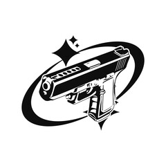 concept hand gun vector illustration