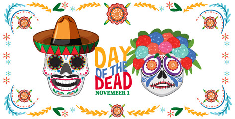 Day of the dead with calaca skull