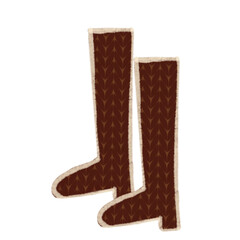 Woman Vintage Boots Illustration