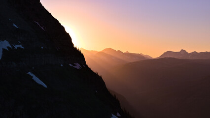 sunset over the mountains