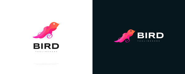 Bird Logo in Colorful Modern Gradient Style. Unique Bird Logo or Icon
