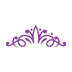 Crown for the king's daughter. Simple purple tiara design. Vintage Elegant purple Tiara logo Isolated crown illustration © OktaChan