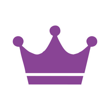 Purple Crown Icon silhouette in trendy flat style isolated on white background. Crown symbol for your website design, logo, app, UI. Vector illustration, EPS10.
