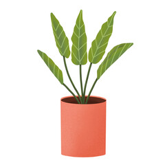 Orange Potted Plant Illustration