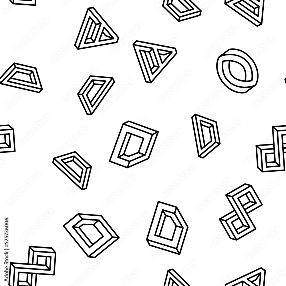 Poster impossible geometric shape vector seamless pattern
