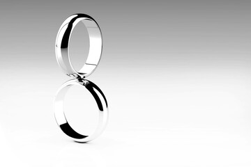 wedding ring on white background (high resolution 3D image)