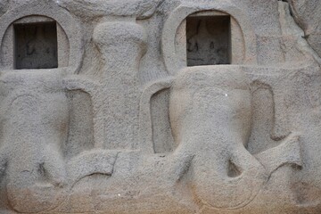 Obraz premium Tiger cave temple in Mahabalipuram, Tamilnadu, India.