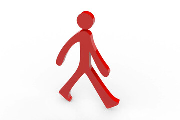 3D men. Concept of leadership. 3D Rendering.