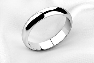 wedding ring on white background (high resolution 3D image)