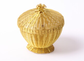 Thai style golden woven basket