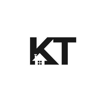 Letter KT logo design. Home vector Illustration.