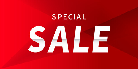スペシャルセールのキャンペーンバナー、赤色の背景ベクター素材