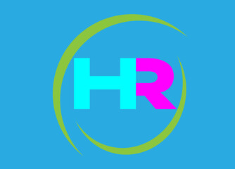 HR logo design  letter logo vector image