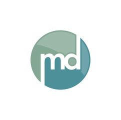 Letter M and D. Circle logo design. Vector Illustration.