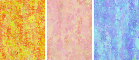 Abstract Painting Texture, Pink, Orange, Blue, Art, Background Set