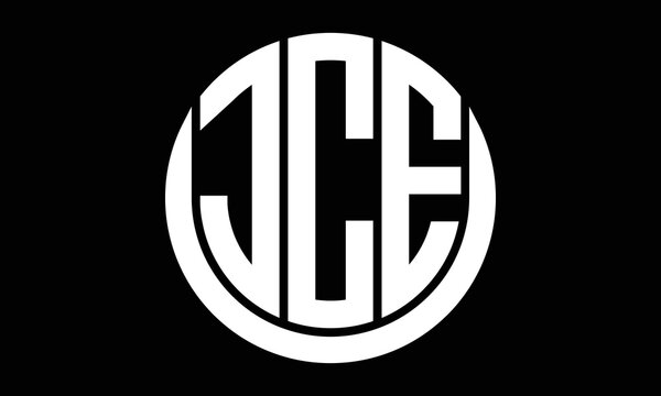 JCE three letter circle logo design vector template.  monogram symbol on black & white.