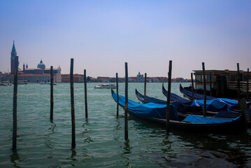 Fototapeta na wymiar Venice Italy Gondolas