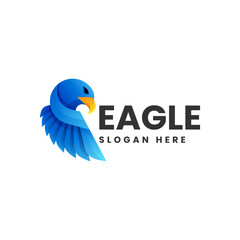 Vector Logo Illustration Eagle Gradient Colorful Style.