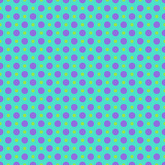 Geometric repeated pastel lilac and yellow polka dots isolated on a light cold green background Abstract small scale circles fashion pattern Rustic, country, cottage decor, farm house, retro style