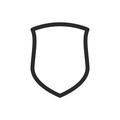 Shield shape silhouette vector. Shield against danger Isolated on white background.