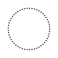 Circle Halftone Effect A point that runs around in a circle. Isolated on white background.