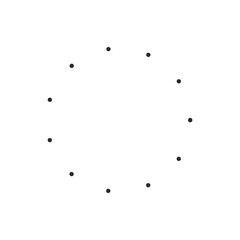 Circle Halftone Effect A point that runs around in a circle. Isolated on white background.