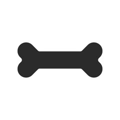 Dog bone silhouette shape label design. Strong dog bone structure Isolated on white background.