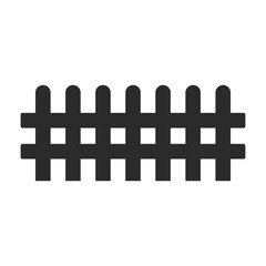 Vector fence silhouette. Black wooden fence isolated on white background.
