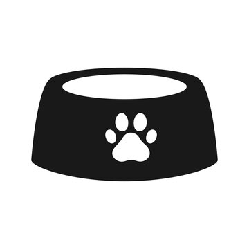 recommend clip art: Dog house icon footprint food tray dog ​​bone pet care concept