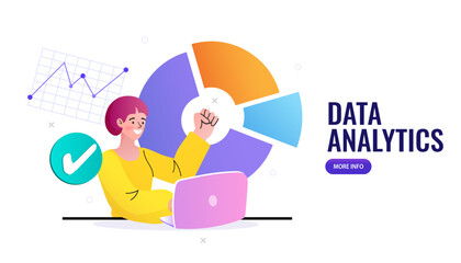 Data analysis and business information research solution concept with 