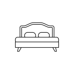 bed icon in line style icon, isolated on white background