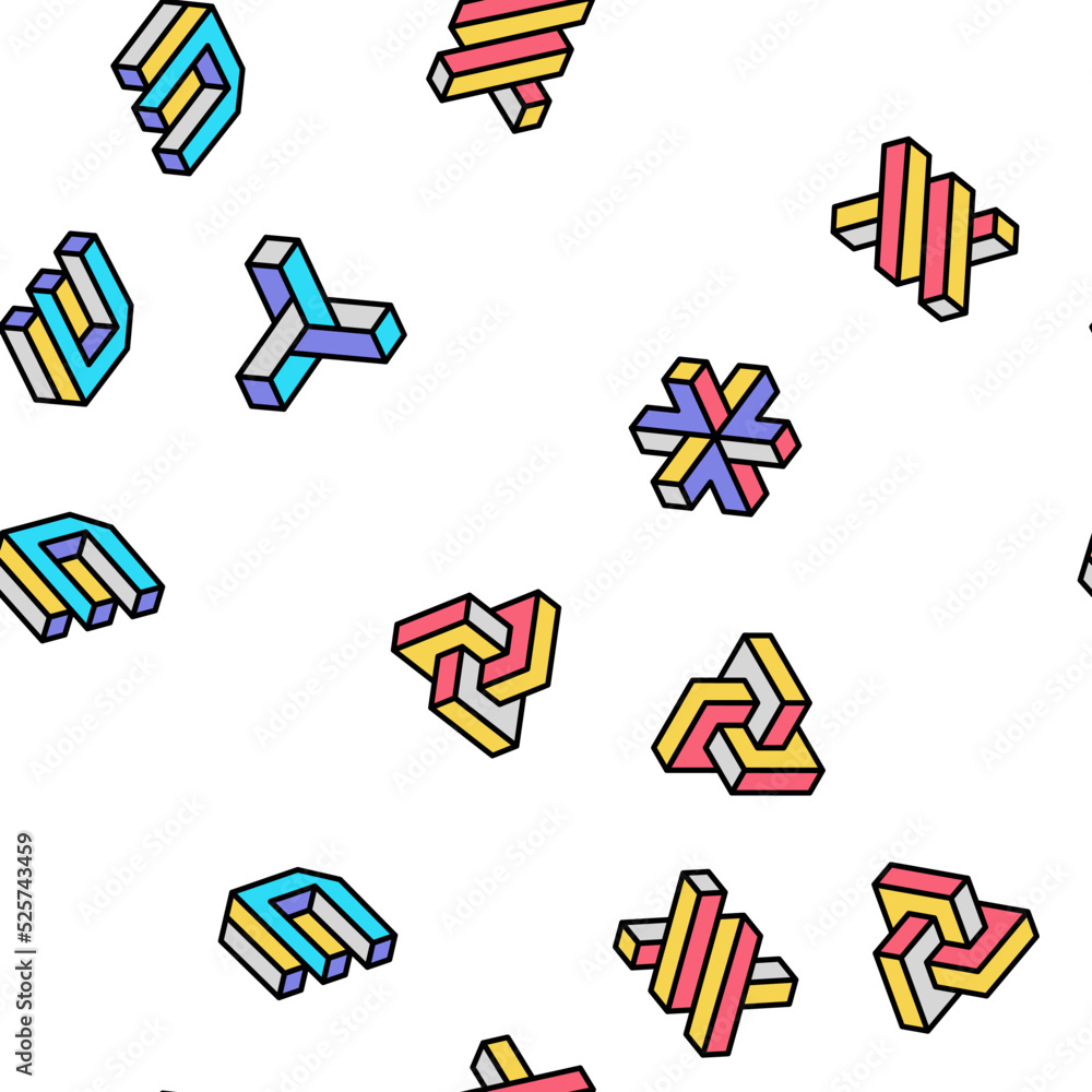 Poster impossible geometric shape vector seamless pattern