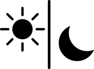Sun moon icon illustration isolated vector sign symbol on white background..eps