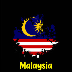Malaysian flag, attractive and simple paint model