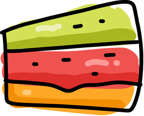 Sliced Tart Cake Vector Illustration