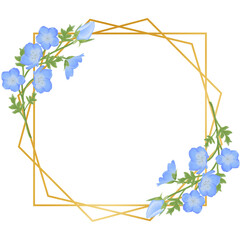 Blue flowers watercolor nemophila illustration.