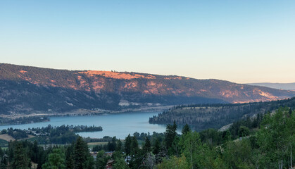 Canadian Landscape during sunny sunrise. Taken in Lake Country, near Vernon, BC, Canada. Nature...