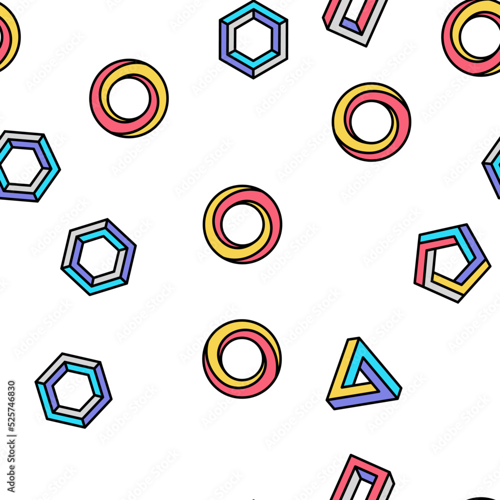 Poster impossible geometric shape vector seamless pattern