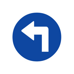 Blue white command sign icon