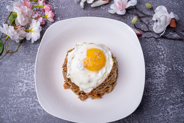Delicious Korean style seafood fried rice
