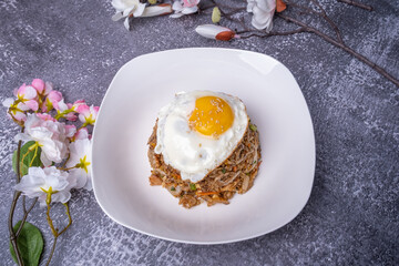 Delicious Korean style seafood fried rice