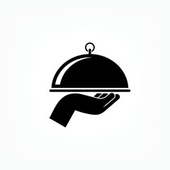 Fototapeta premium Serving Cuisine Icon. Service, Waitress Symbol - Vector. 