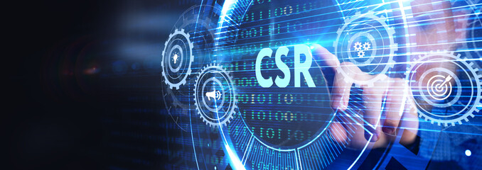CSR abbreviation, modern technology concept. Business, Technology, Internet and network concept.