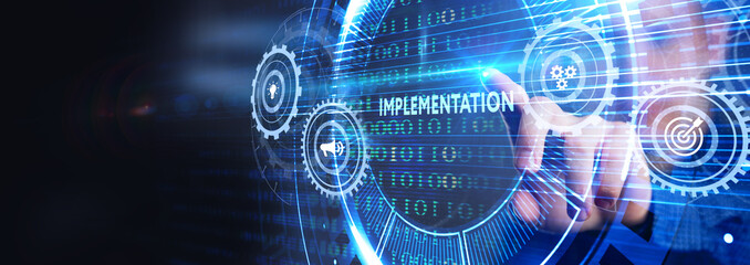 IMPLEMENTATION, web technology concept.  Business, Technology, Internet and network concept.