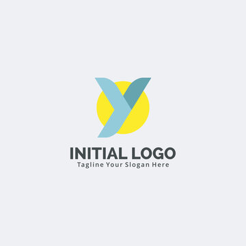 unique letter y logo news vector graphic