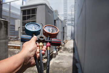 air conditioner check service, leak detection, fill refrigerant.