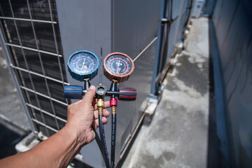 air conditioner check service, leak detection, fill refrigerant.