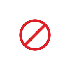 Vector stop icon, prohibited passage, no entry sign on white background, red stop logo, prohibition sign, vector artwork.