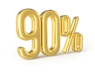 3d number 90 percent gold promotion