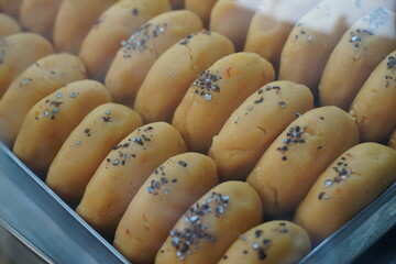yellow colored peda sweets image